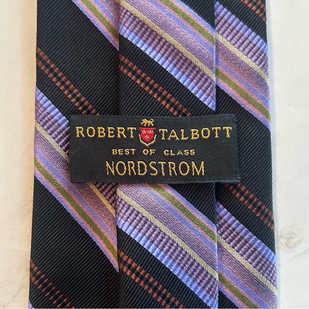 Robert Talbott Purple and Black Striped Tie